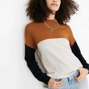Madewell Colorblock Ashbury Mockneck Sweater